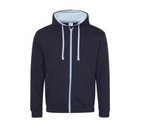 AWDis Varsity Zoodie Contrast Zip Hoody Hooded Sweat Sweatshirt Jacket