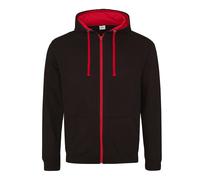 AWDis Varsity Zoodie Contrast Zip Hoody Hooded Sweat Sweatshirt Jacket