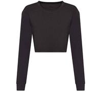 AWDis Women's Heather Crop T-Shirt in Black | Size: XS AWDis Black XS