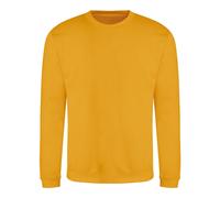 AWDis Women's Just Hoods Crew Neck Plain Sweatshirt (280 GSM) in Mustard | Size: Medium AWDis Mustard M