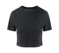 AWDis Women's Just Ts Girlie Tri-Blend Cropped T-Shirt in Black | Size: Small AWDis Black S