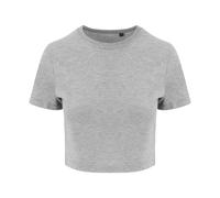 AWDis Women's Just Ts Girlie Tri-Blend Cropped T-Shirt in Grey | Size: Large AWDis Grey L