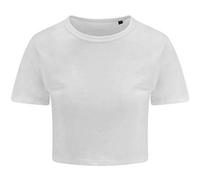 AWDis Women's Just Ts Girlie Tri-Blend Cropped T-Shirt in White | Size: Large AWDis White L