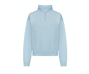Awdis Womens/Ladies Just Hoods Crop Sweatshirt (M) (Sky Blue)