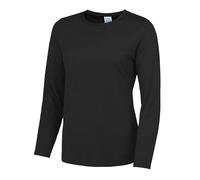 AWDis Womens Long Sleeve Cool T Jet Black