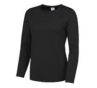 AWDis Womens Long Sleeve Cool T Jet Black