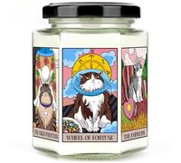 AWDK Lavender Tarot Cat Candle - 8oz, 50hr Burn, Natural Soy Wax, Calming Scent - Gifts for Women, Best Friend, Mom, Sister, BFF - All Occasions, Indoor Use