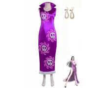 AWDOAJOI Cosplay Costume Boa Hancock Dress Cheongsam Anime Skirt Halloween Party Uniform Suits (Medium)