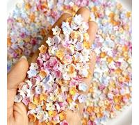 AWDSLUY 200Pcs Colorful Flower Nail Art Charms Cute Spring Summer Floral Nail Charms 3D Mix Color Ombre Flatback Nail Rhinestones Cute Glow in The Dark Blossoms Resin Nails Jewels Nail Gems for Women