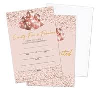 AWDSTN 75th Birthday Party Invitations with Envelopes, Rose Gold Seventy-five & Fabulous Birthday Party Invites, 20 Set Birthday Party Celebration Supplies & Favors - 08