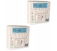 Awe 2 x 7-Day Digital Fused Timer Spur Electric Heating, Immersers, Aga-Range Cookers, Towel Rails & Lights | 5yr Warranty* | Programmable Timer/Lit Display* | Rechargeable Cell | 2000+hrs Batt Memory
