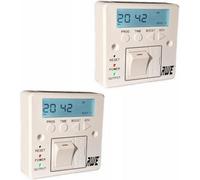 Awe 2 x 7-Day Digital Fused Timer Spur Electric Heating, Immersers, Aga-Range Cookers, Towel Rails & Lights | 5yr Warranty* | Programmable Timer/Lit Display* | Rechargeable Cell | 2000+hrs Batt Memory