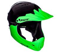 AWE® AWEBlaze™ Junior 16+ /Adult BMX/Bike Full Face Helmet Black/Green Medium 56-58cm CE EN1078 FREE 5 YEAR CRASH REPLACEMENT*