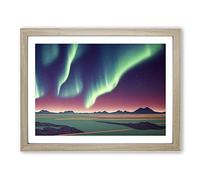 Awe Inspiring Northern Lights H1022 Framed Print for Living Room Bedroom Home Office Décor, Wall Art Picture Ready to Hang, Oak A2 Frame (64 x 46 cm)