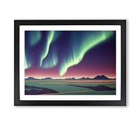 Awe Inspiring Northern Lights H1022 Framed Print for Living Room Bedroom Home Office Décor, Wall Art Picture Ready to Hang, Black A4 Frame (34 x 25 cm)