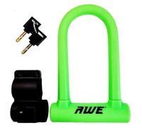 AWE Silicone Hardened Steel 130mm x 210mm Bicycle Bike Shackle U Lock with Keys