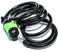 Awe Sport Direct 10mm x 185cm Steel Bike/Bicycle LED Cable Lock With Keys & Bracket