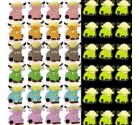 AWEELON 60 Pcs Mini Highland Cow Figurines - Glitter Cute Statues, Handmade Resin Sculpture Ornaments for Home, Bathroom, Kitchen, Garden, Office Desk Decorations