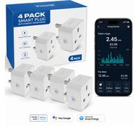 Aweenergy Wi-Fi Smart Plug X 4 Ukce: Energy Monitoring: Voice/app Control Anywhere: 6 Timing Schedules :extensively Safety Tested