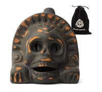 awef Authentic Aztec Death Whistle - Handcrafted Clay Skull with Ear-Piercing Scream Sound for Horror Films, Halloween Pranks & Spiritual Rituals (Volcanic Ash)