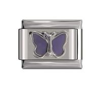 AWEHIRU Purple Butterfly Charm fit all classic 9mm Italian style Bracelet - UK stock
