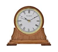 AWEHIRU Wm. Widdop Traditional Barrel Wooden Mantel Clock - Classic Desk Clock