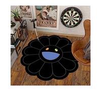AWEIES Takashi Murakami SunFlower Carpet Area Rug for Living Room Kitchen Rug Laundry Runner Rug Bedroom Bathroom Mat,Children's Playground Soft Plush Rug (Color : 3, Size : 100 * 100cm)
