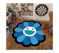 AWEIES Takashi Murakami SunFlower Carpet Area Rug for Living Room Kitchen Rug Laundry Runner Rug Bedroom Bathroom Mat,Children's Playground Soft Plush Rug (Color : 6, Size : 120 * 120cm)