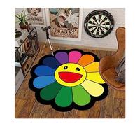 AWEIES Takashi Murakami SunFlower Carpet Area Rug for Living Room Kitchen Rug Laundry Runner Rug Bedroom Bathroom Mat,Children's Playground Soft Plush Rug (Color : 1, Size : 80 * 80cm)