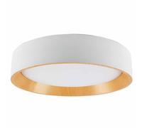 AWEITG 15.7 Inch Matte Black Recessed Ceiling Light with Wood Accents - Dimmable LED Fixture for Home Lighting(White,19.7in)