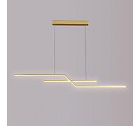 AWEITG 41.3" Gold Geometric Linear Pendant Light - Acrylic Shade Hanging Lamp for Kitchen Island, Dining Room & Living(Three-Color Light)
