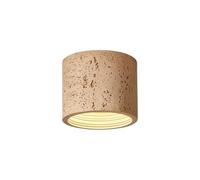 AWEITG 6W LED Flush Mount Ceiling Light - Wabi-Sabi Style Imitation Cave Stone Design for Hallway and Corridor Lighting(Yellow,14x11cm)