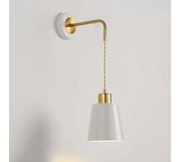AWEITG Black and White Minimalist Wall Sconce - European Style E26/E27 Lamp Holder for Home Interior Decoration(White-2)