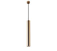 AWEITG Modern Gold Cylinder Pendant Light - 5W COB LED Hanging Chandelier for Kitchen Island, Dining Room, Bar, and Cafe (3000K, Adjustable Height: 40CM)(Warm Light,Height: 50CM)