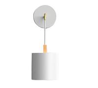 AWEITG Nordic Macaron Indoor Wall Light - Stylish 1-Head Bedside Mounted Lantern for Living Room, Bedroom, and Corridor Durable Metal & Wood Design(White,B)