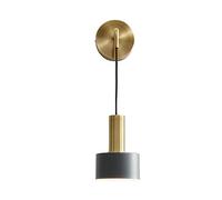 AWEITG Nordic Style Adjustable Wall Light E27 Metal Pendant Lamp for Bedroom, Cool White 5W(Dark Blue+Warm White)