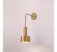AWEITG Nordic Style Adjustable Wall Light E27 Metal Pendant Lamp for Bedroom, Cool White 5W(Gold+Cool White)