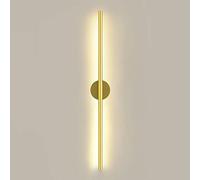 AWEITG Nordic Style Linear LED Wall Lamp - 60CM 11W, Black & Warm White, Aluminum Sconce for Bedroom, Living Room, Stair, and Corridor Decoration(Gold+Cool White,60CM 11W)