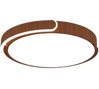 AWEITG Recessed Ceiling Light 13.7 Inch 24W Adjustable 3000K/5000K/6000K - Flat Lamp for Dining Room and Bedroom(Walnut Wood,17.7in)