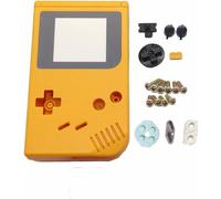 AWEJRIXX Replacement Shell Kit for Classic Handheld Gaming Console - DIY Repair Parts SetIncludes Screen Lens/Buttons/Conductive Pads/Screws/Dust Cover/Battery Cover (Yellow)