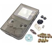 AWEJRIXX Replacement Shell Kit for Classic Handheld Gaming Console - DIY Repair Parts SetIncludes Screen Lens/Buttons/Conductive Pads/Screws/Dust Cover/Battery Cover (Clear Black)