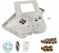AWEJRIXX Replacement Shell Kit for Classic Handheld Gaming Console - DIY Repair Parts SetIncludes Screen Lens/Buttons/Conductive Pads/Screws/Dust Cover/Battery Cover (Clear)