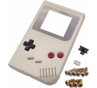 AWEJRIXX Replacement Shell Kit for Classic Handheld Gaming Console - DIY Repair Parts SetIncludes Screen Lens/Buttons/Conductive Pads/Screws/Dust Cover/Battery Cover (Grey)