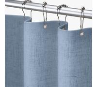 Awellife Blue Grey Shower Curtain Linen Textured Boho Farmhouse Shower Curtains for Bathroom Fabric Liner, Long 72" W x 78" L