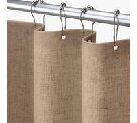 Awellife Khaki Grey 48 Inch Stall Shower Curtain Linen Textured Boho Farmhouse Shower Curtains for Bathroom Fabric Liner 48" W x 72" L