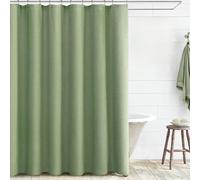 Awellife Sage Green Extra Long Shower Curtain Linen Shower Curtain for Bathroom Natural Cloth Cotton Fabric Liner 72x96 Inch
