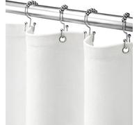 Awellife White Shower Curtain Boho Stall Farmhouse Shower Curtains for Bathroom Natural Cloth Cotton Fabric Liner 78" L x 54" W