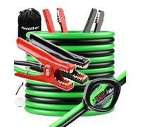 AWELTEC Jumper Cables 6 Gauge 16 Feet with Smart Protector - Heavy Duty Battery Booster Cable with Reverse Polarity Protection, Carry Bag, Safety Gloves and Iron Brush Included(6AWG x 16FT)