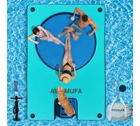 AWEMUFA 12ft x 8ft Inflatable Dock Platform Floats with Boat Ramp, Floating Dock with Mesh Inflatable Raft Island Water Hammock, Tanning Pool Lounger Water Mat for Family Party Pool Beach Ocean