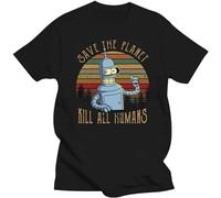 AWENGL WUKO Save The Planet Kill All Humans T-Shirt Black Black M